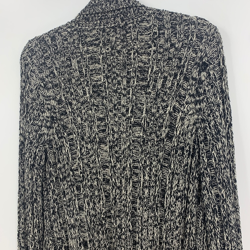 Anthropologie Tehama Marled Black & White Open Front Long Cardigan Sz M - Picture 9 of 14